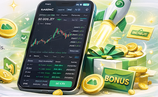 MEXC sign up bonus hero illustration with crypto rewards